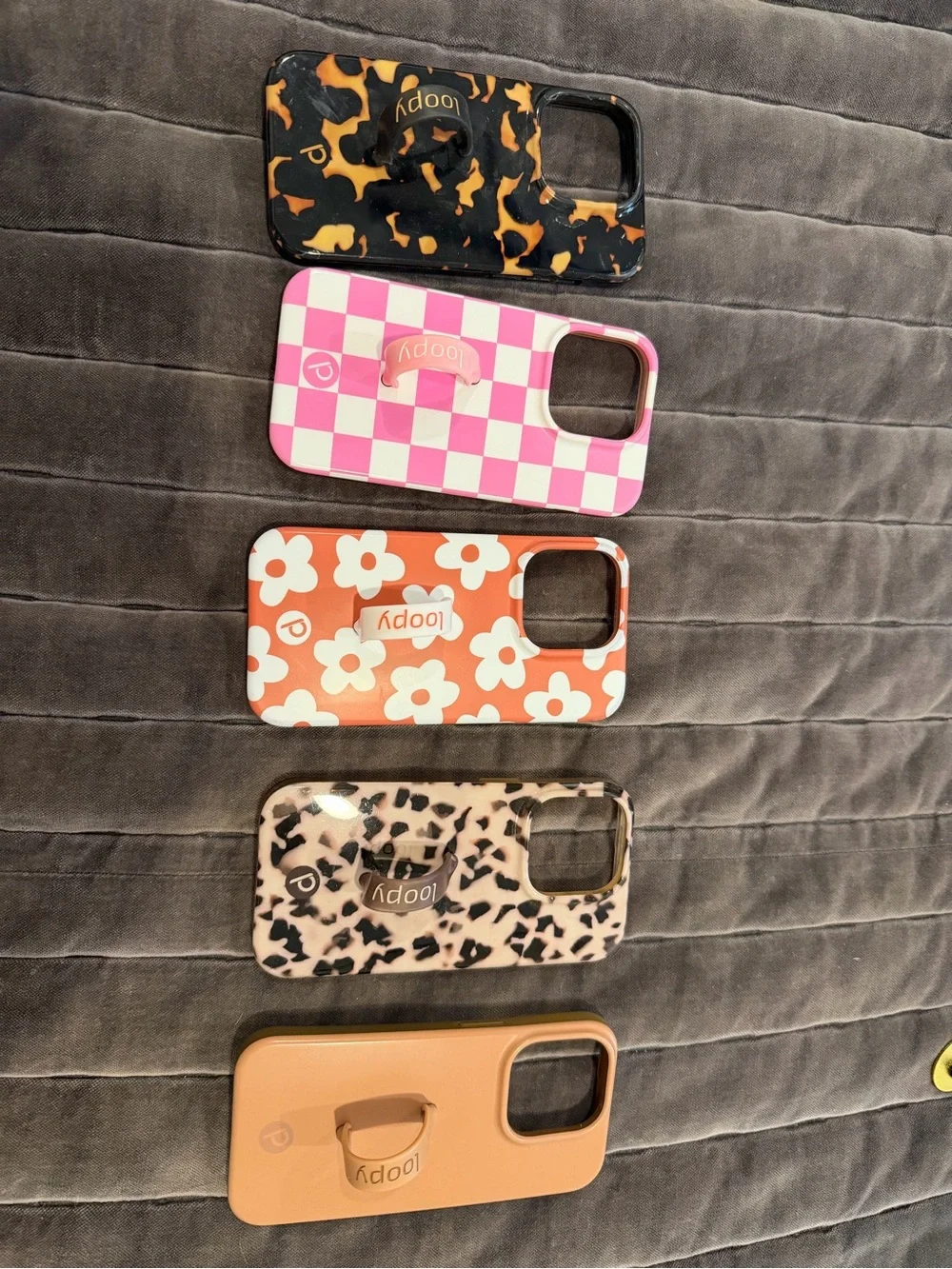 Loopy Case Mixed Pattern iPhone Cases - Black, Orange, Pink, Beige, Tan